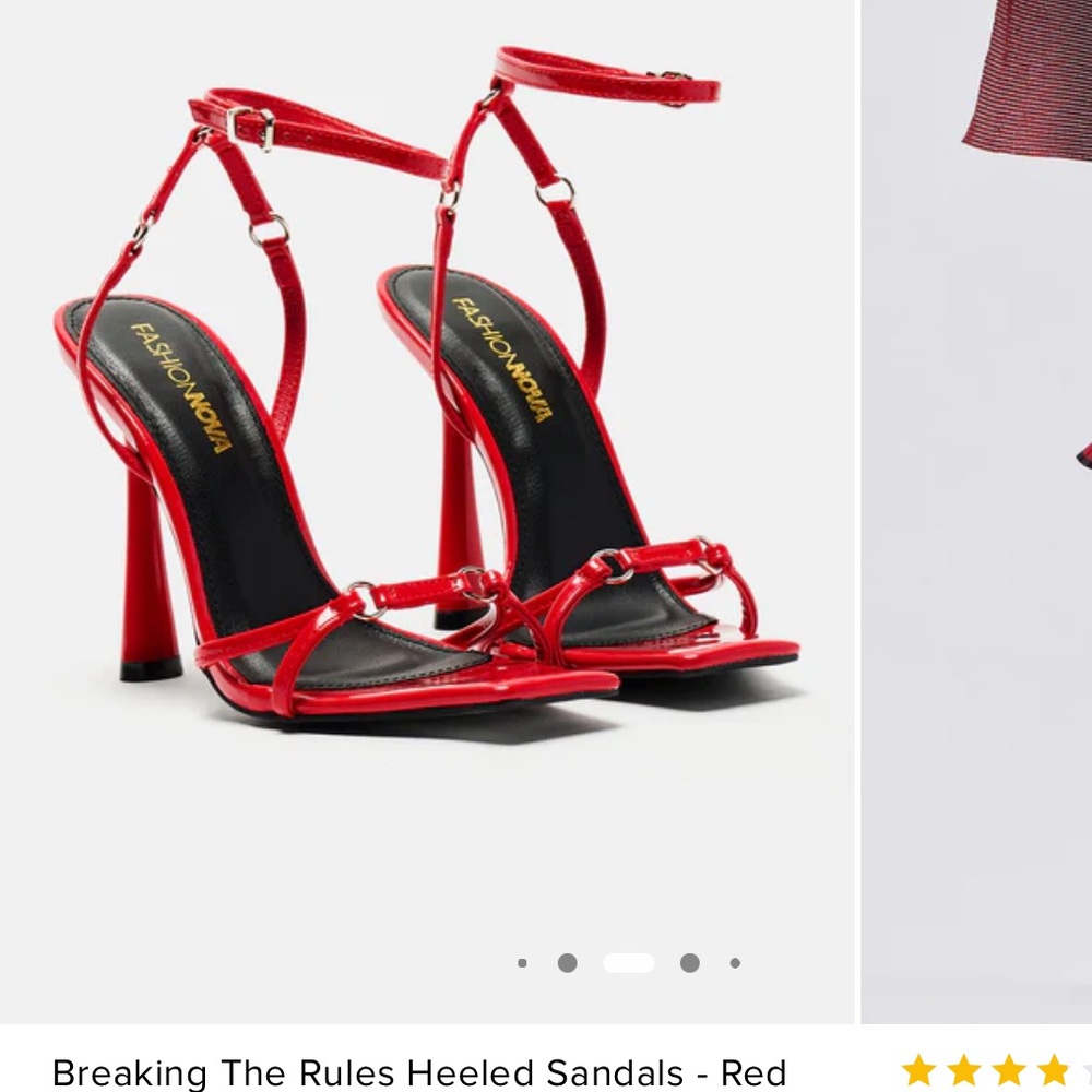Fashion nova Red Stiletto Heels with Slingback Design